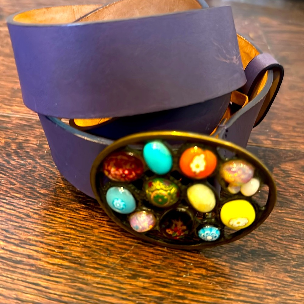 Etro Belt murano glass brass leather